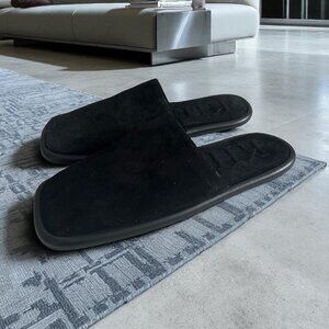 KHAITE women's Monaco Black Suede Mules Flats Size 39 / US 9